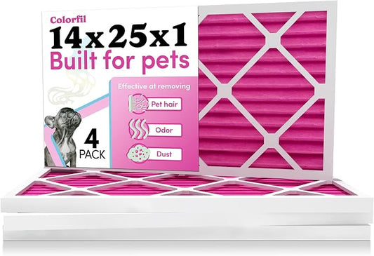 Colorfil 14x25x1 Air Filter | Made in the USA | Color Changing | Remove Cat and by ColorfilAirFilters