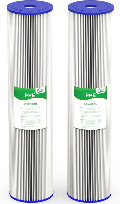 50 Micron 20-Inch Whole House Heavy Duty Water Filter Replacement Cartridge by Vegebe