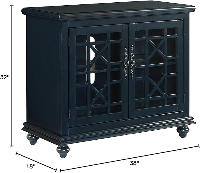 Martin Svensson Home Avalon Small Spaces Accent Cabinet TV Stand, 38" W x 32" H Catalina Blue