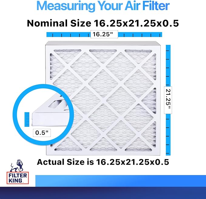 Filter King 16.25x21.25x0.5 Air Filter | 4-PACK | MERV 8 HVAC Pleated A/C - Image 2