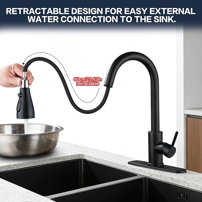 Kitchen Sink Faucet with Pull - Image 5