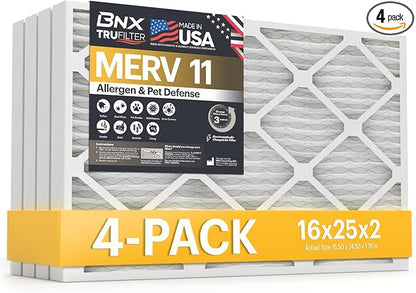 BNX TruFilter 16x25x2 Air Filter MERV 11 by BNX