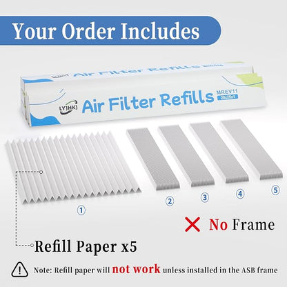 5 Pack 20x25x1 MERV 11 Air Filter Refills, Replaceable Filter Media only - Image 2
