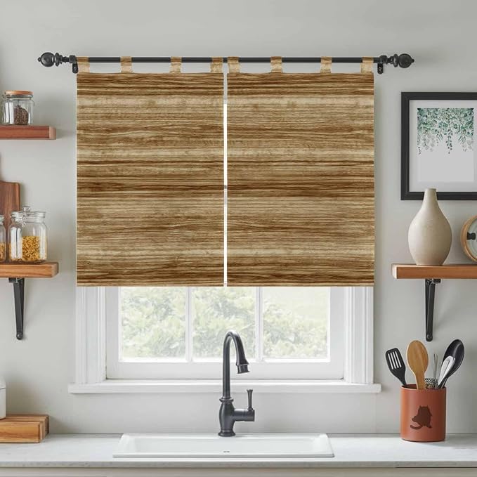 Vintage Western Bedroom Curtains 63 Inch Length, Window Curtains Tab Top - Image 3