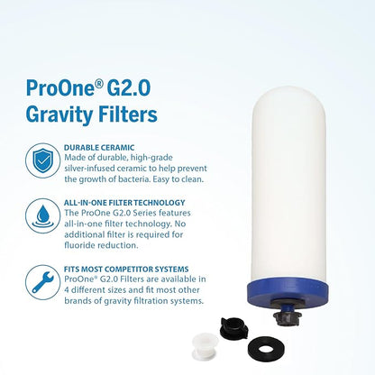 ProOne 9-Inch Gravity Water Filter Replacement G-Series 3-Pack - Image 2