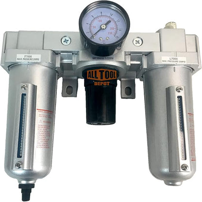 1/2" NPT HEAVY DUTY Compressed Air In Line Filter Regulator Lubricator Oiler by AllToolDepot