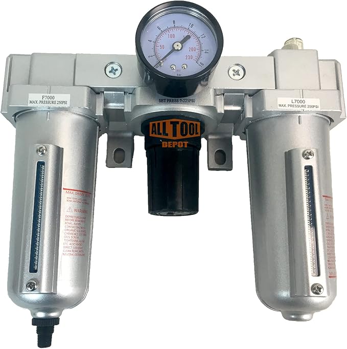 3/4" NPT HEAVY DUTY Compressed Air In Line Filter Regulator Lubricator Oiler by AllToolDepot