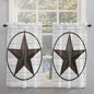Vintage Farm Western Star Window Valance Curtains, 2 Panel by IDOWMAT