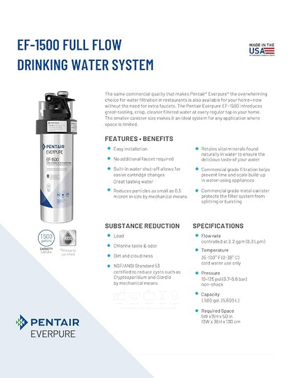 Pentair Everpure EF-1500 Full Flow Drinking Water System, NSF Certified to - Image 4