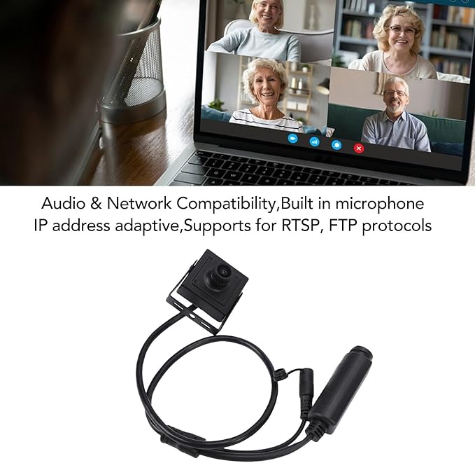 LAISANIM IP Indoor Mini Security Camera, 3.6mm Fixed Lens with 85° Field of View, Built in Microphones, for Home, Office (5MP)