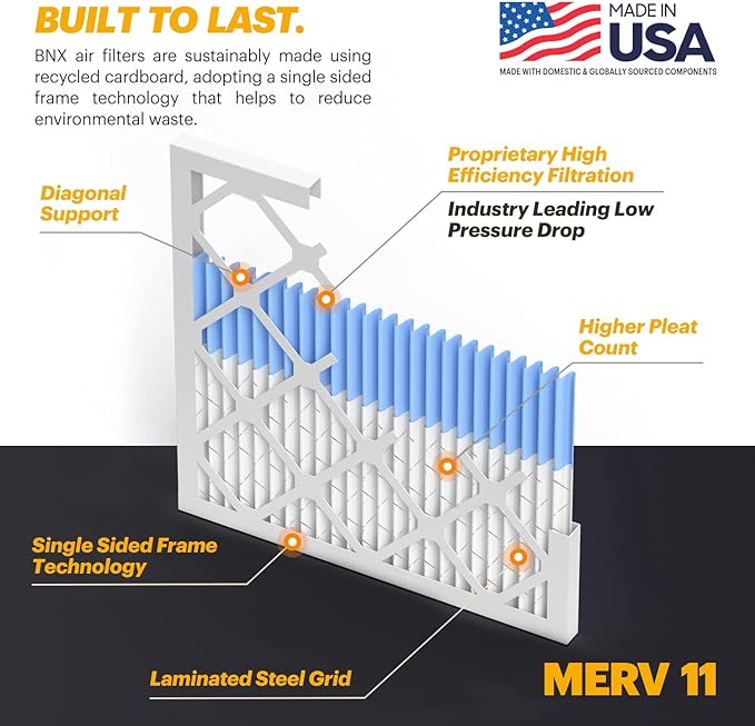BNX 16x20x1 MERV 11 Air Filter 12 Pack - Image 4