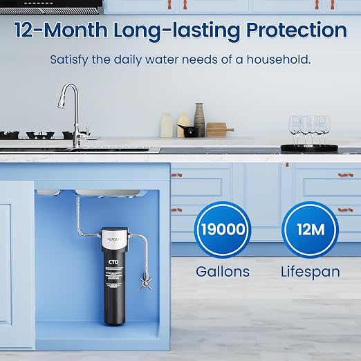 Vortopt Under Sink Water Filter System, NSF/ANSI 42 Certified Water Purifier - Image 4