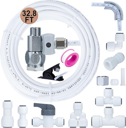 Refrigerator Water Line Kit Connection and 1/4 Compression Ice Maker by Unknown
