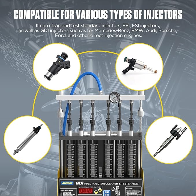 AUTOOL GDI Fuel Injector Cleaner & Tester 110V Ultrasonic Wave Fuel Injection - Image 2