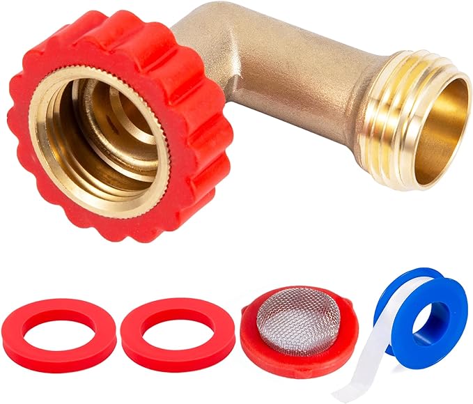 Lead-Free Brass 90 Degree Hose Saver, 90°Hose Elbow Fitting Quick Swivel by Breezliy