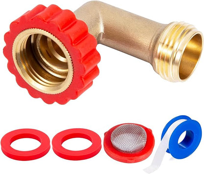 Lead-Free Brass 90 Degree Hose Saver, 90°Hose Elbow Fitting Quick Swivel by Breezliy