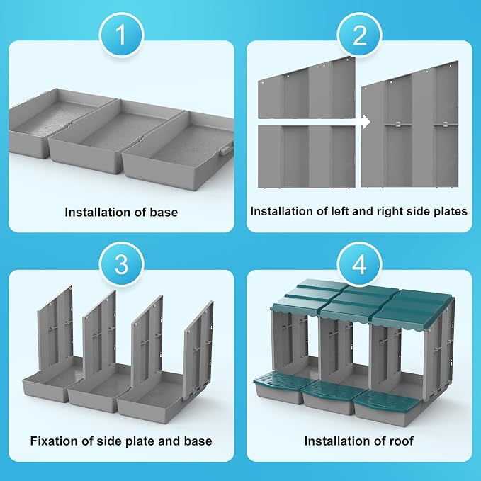 AUTENS Chicken Nesting Boxes, 1 Hole Laying Boxes, 1 Nest Mat, Plastic Roll - Image 7