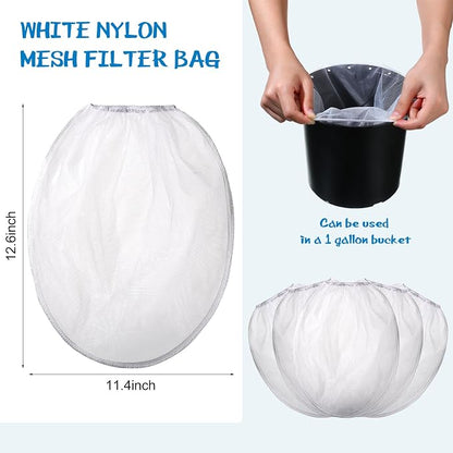 Paint Strainer Bags White Fine Mesh Filters Bag Bucket Elastic Opening Strainer - Image 2