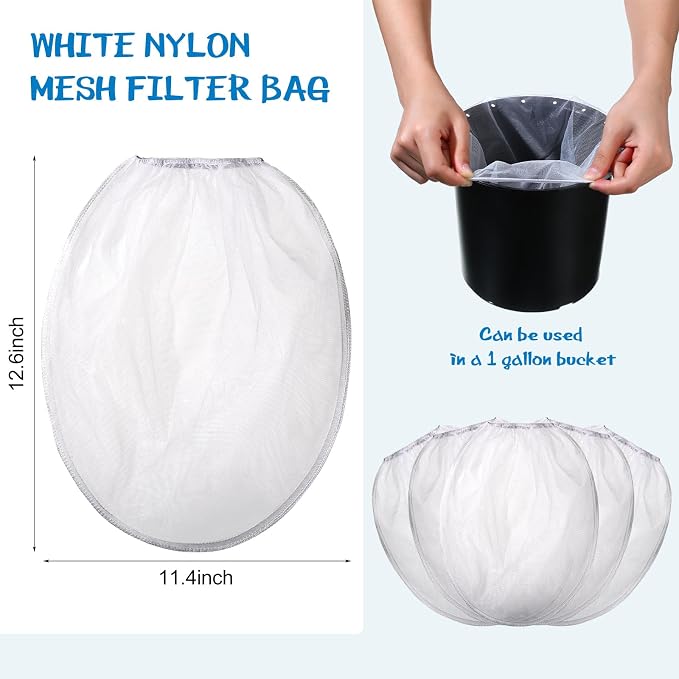 Boao 80 Pieces Paint Strainer Bags White Fine Mesh Filters Bag Bucket Elastic - Image 2