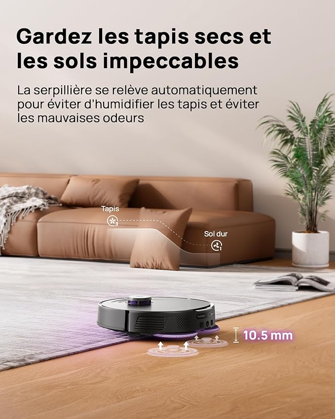 3i P10 Ultra Robot Vacuum and Mop Combo, Extendable Mop for Edges & Corners, 18000 Pa Suction Deep Cleaning, Auto Hot Mop Washing & Drying, Self-Emptying, Self-Refilling, AI Obstacle Avoidance