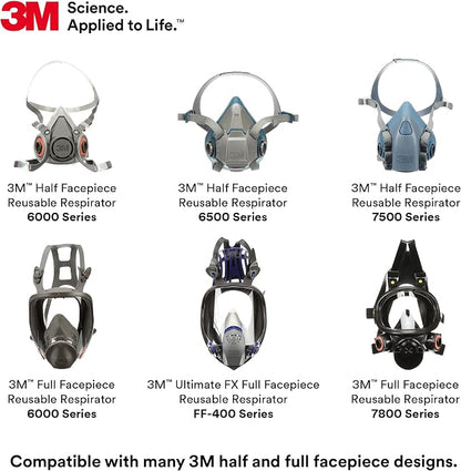 3M P100 Respirator Cartridge/Filter 60923, 1 Pair, NIOSH Approved, Helps - Image 7