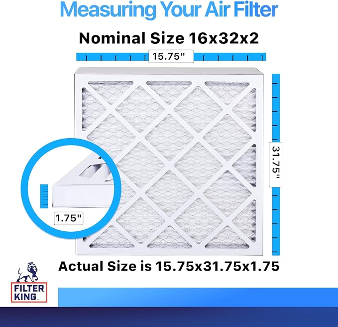 Filter King 16x32x2 Air Filter | 12-PACK | MERV 8 HVAC Pleated A/C Furnace - Image 2
