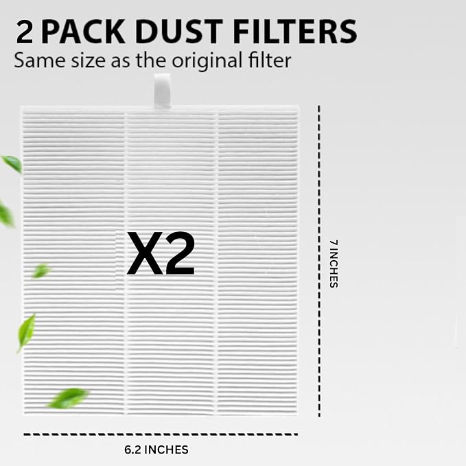 HAMARA Nail Dust Collector Replacement Filters 2 Pack – Reusable 6x7 Inch - Image 2
