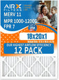 18x20x1 Air Filter MERV 11 Rating, 12 Pack of Furnace Filters Comparable to MPR by AIRXFILTERSWICKEDCLEANAIR
