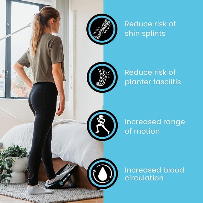 CalfPRO® Deepest Calf Stretcher for Plantar Fasciitis Relief. Deep Heel Lock Stretch Device for Tight Calves, Achilles, Hamstrings, & Foot Pain. Portable Mobility Tool for Athletes & Everyday Use