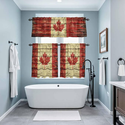 Kitchen Curtains Tiers and Valance Set of 3, Canada Light Filtering Window - Image 9