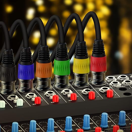 AuxLink XLR Cables, XLR Microphone Cable 10 ft 6 Pack, Gold-Plated 3-pin XLR Speaker Cable Male to Female Balanced Mic Cable