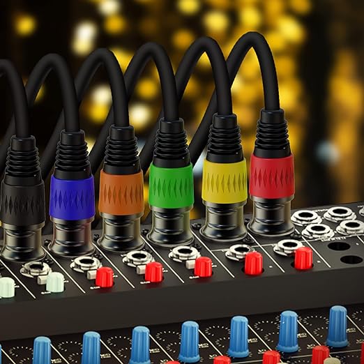 AuxLink XLR Cables, XLR Microphone Cable 25 ft 4 Pack, Gold-Plated 3-pin XLR Speaker Cable Male to Female Balanced Mic Cable