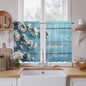 Farmhouse Wooden Grain Kitchen Curtains, Vintage Shabby Chic Flower Blue Light by Unknown