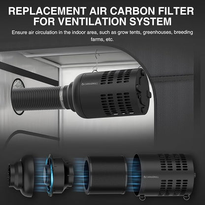 4 Inch Replacement Air Carbon Filter, Smellines Control Filtration - Image 5