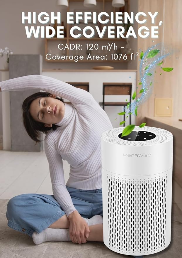MEGAWISE True HEPA Air Purifier EPI235A, 3-Stage Filtration, Quiet 24dB - Image 6