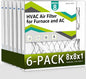 6pack 8x8x1 Air Filter MERV 8, HVAC/Furnace AC Filter Replacement, Dust by Komashr