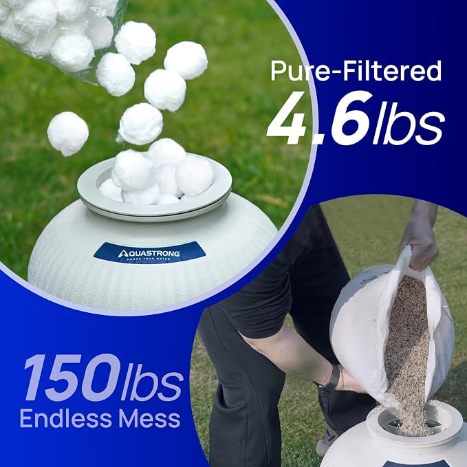 AQUASTRONG Pool Filter Balls for Sand Filters, 4.6 lbs Reusable Pool Sand - Image 6