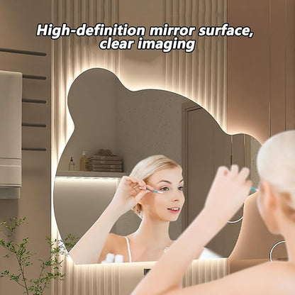 Cute Bear Wall Mirror, Wall Mounted Multifunction Bathroom Vanity Mirror - Image 5