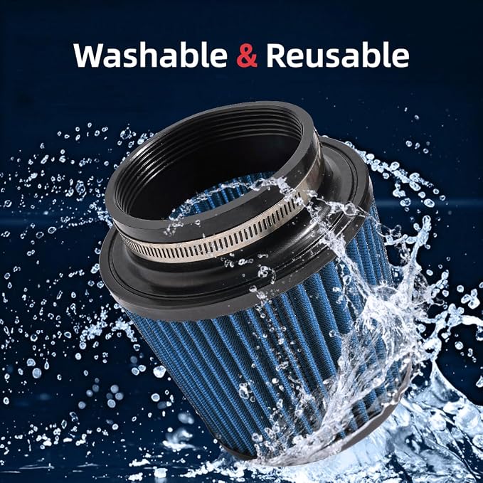 3" 3.5" 4" Inlet Car Replacement Cold Air Intake Filter 76mm 89mm 102mm 3 Sizes - Image 3