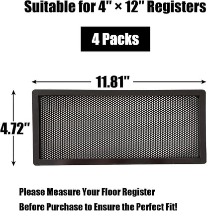 Floor Register Vent Cover- 4"x12" Magnetic Air Vent Screen Mesh Cover - Image 7
