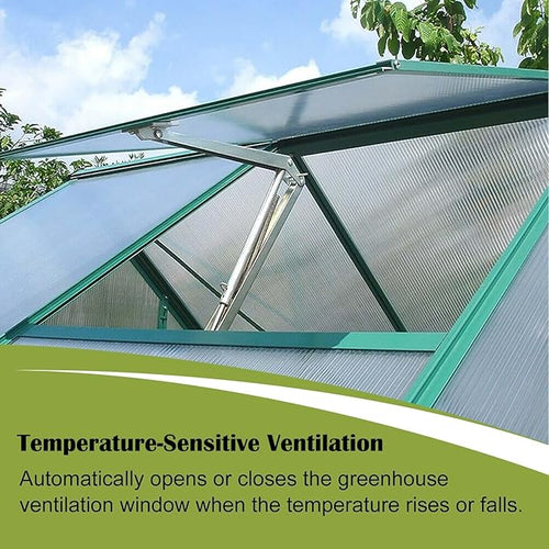2PCS Auto Roof Vent Opener Automatic Greenhouse Window Opener for Ventilation Solar Heat Sensitive Auto Vent Kit Agriculture Gardening Tools Automatic Greenhouses Supplies (Single Spring Lifts 15 Lbs)