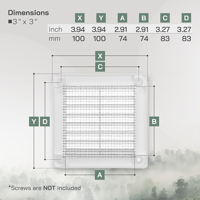 Vent Systems 3" x 3" White Plastic Soffit Vent Cover - Image 2