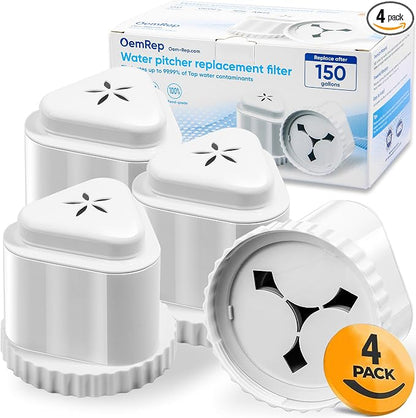 4Pack Replacement Filter for EPIC Water Filter Pitcher, Water Filter Pitcher by OemRep
