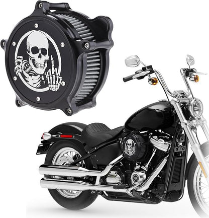 Motorcycle Air Filter Skull Style Air Cleaner - Image 9