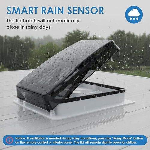 2012 Air Max 14" Vent RV Roof Vent Reversible Exhuast Fan, Ultra Low Sound RV Air Ventilation Ceiling Fan 12V Remote with Rain Sensor