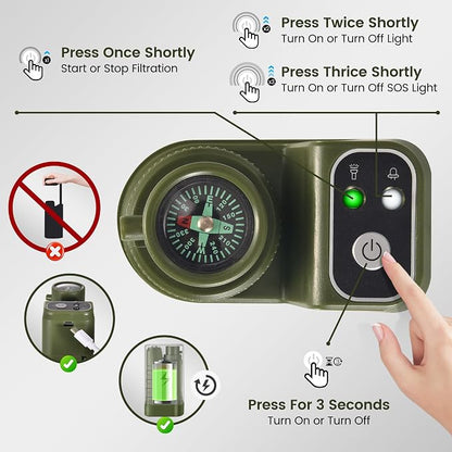 Electric Portable Water Filter Survival, Fast Flow, Lightweight, 4-Layer - Image 7