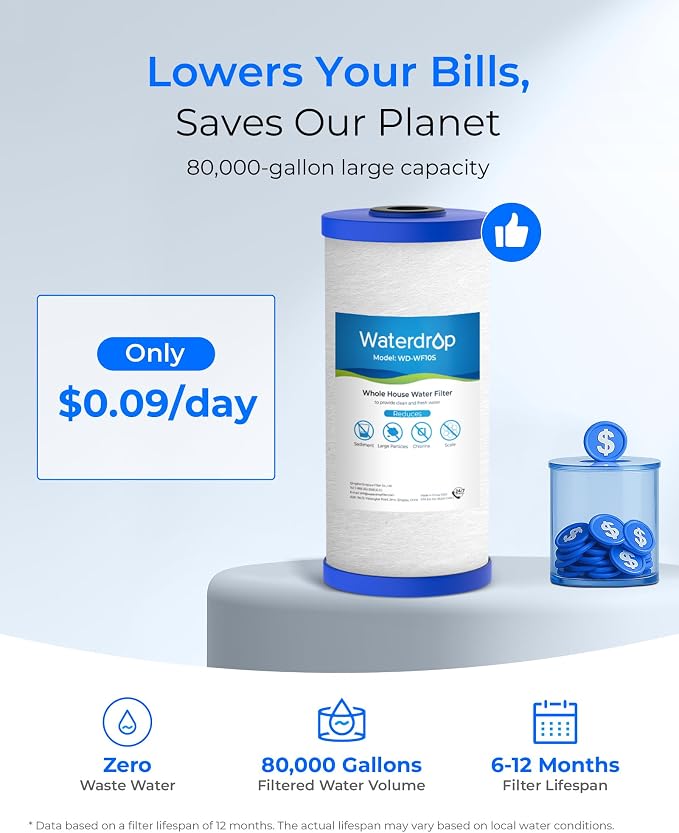 Waterdrop Whole House Water Filter, Anti-Scale Sediment Filter Cartridge - Image 5