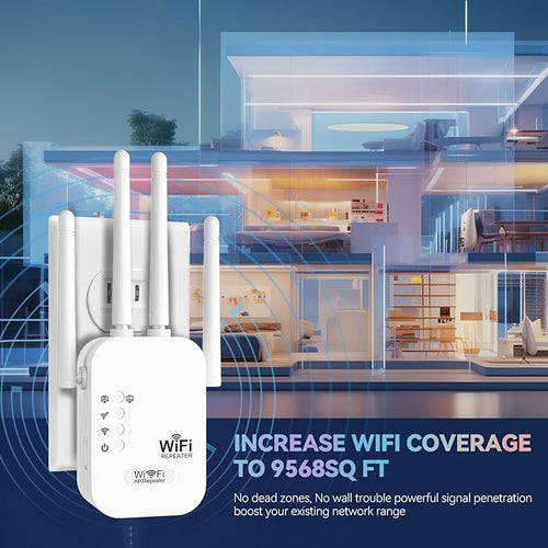 2025 WiFi Extenders Signal Booster for Home Long Range Up to 9800 sq. ft & 40 Devices, WiFi Extender Signal Booster, Internet Booster, Long Range WiFi Extender,Quick Setup-Medium