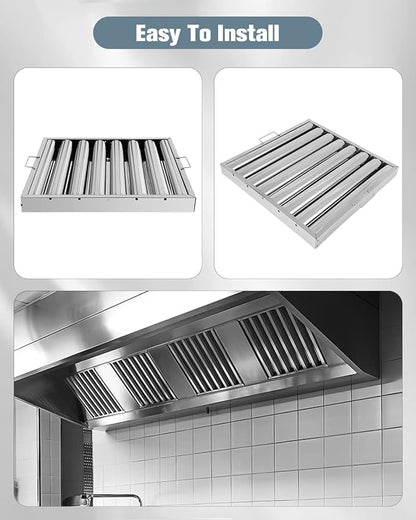Hood Filters 430 Stainless Steel 19.5W x 19.5H Inch, 7 Grooves Commercial Hood - Image 5