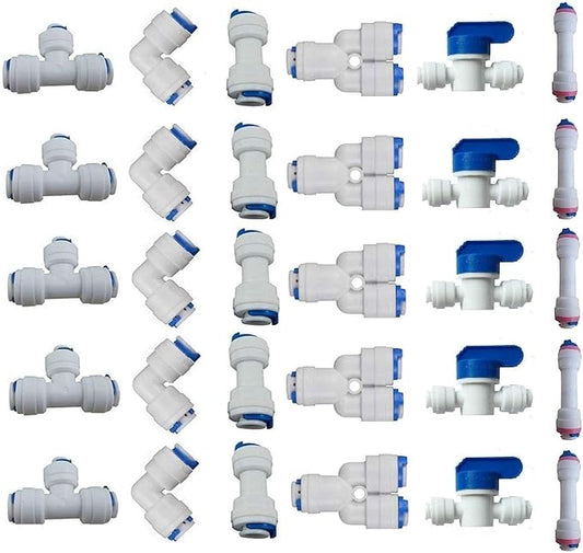 Lemoy 1/4" OD Quick Connect Push In to Connect Water Tube Fitting by Liimevvon